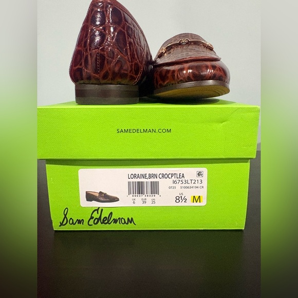 Sam Edelman Women's Loraine Bit Loafers | Color:Dark Brown Croco Leather | 8.5 M - Picture 2 of 7